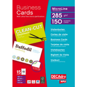 Agipa visitekaartjes, 85 x 54 mm, wit, 285 g/m²