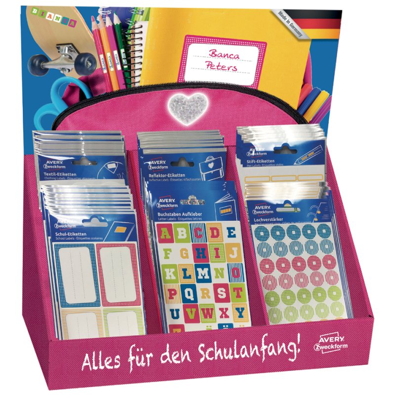 Avery Terug naar School - Productassortiment, Presentatiedisplay
