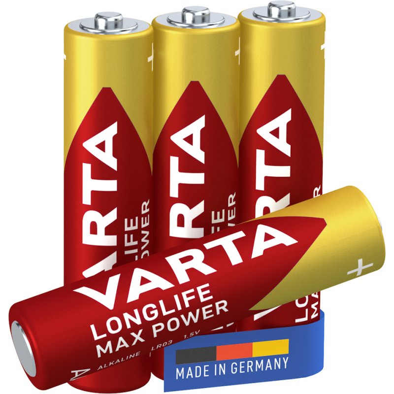 VARTA Alkaline batterijen AAA Longlife Max Power (4 stuks)
