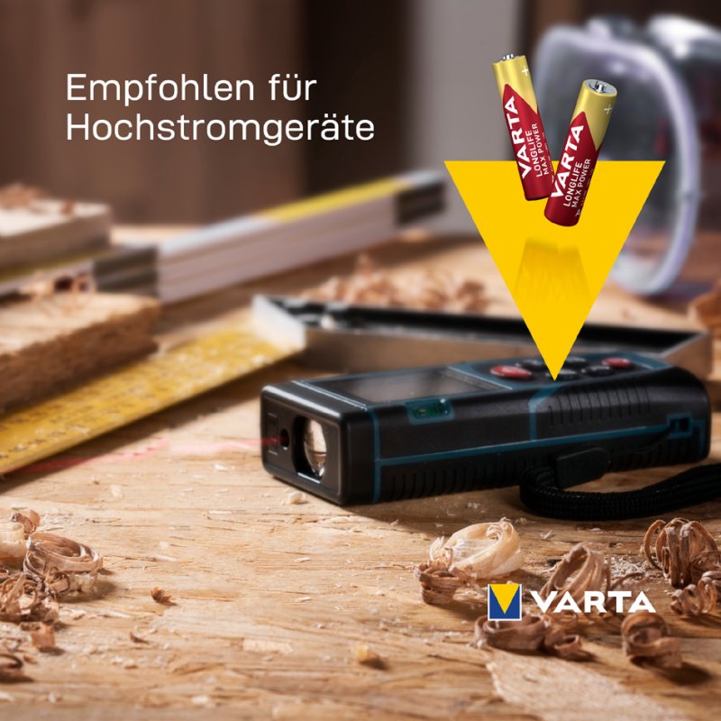 VARTA Alkaline batterijen AAA Longlife Max Power (4 stuks)