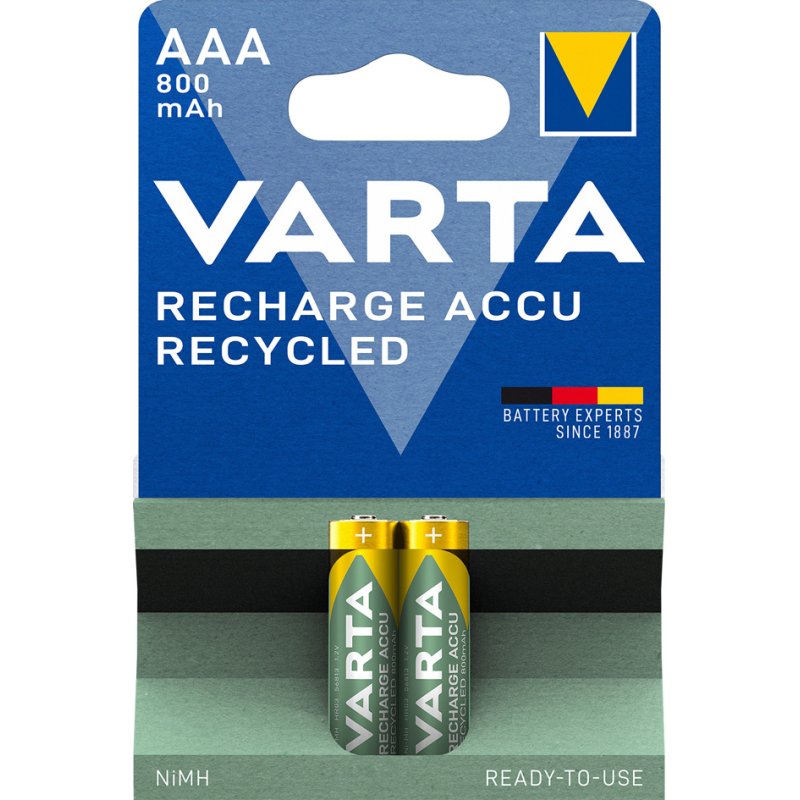 VARTA oplaadbare AAA batterijen NiMH 800 mAh, voorgeladen, 4 stuks