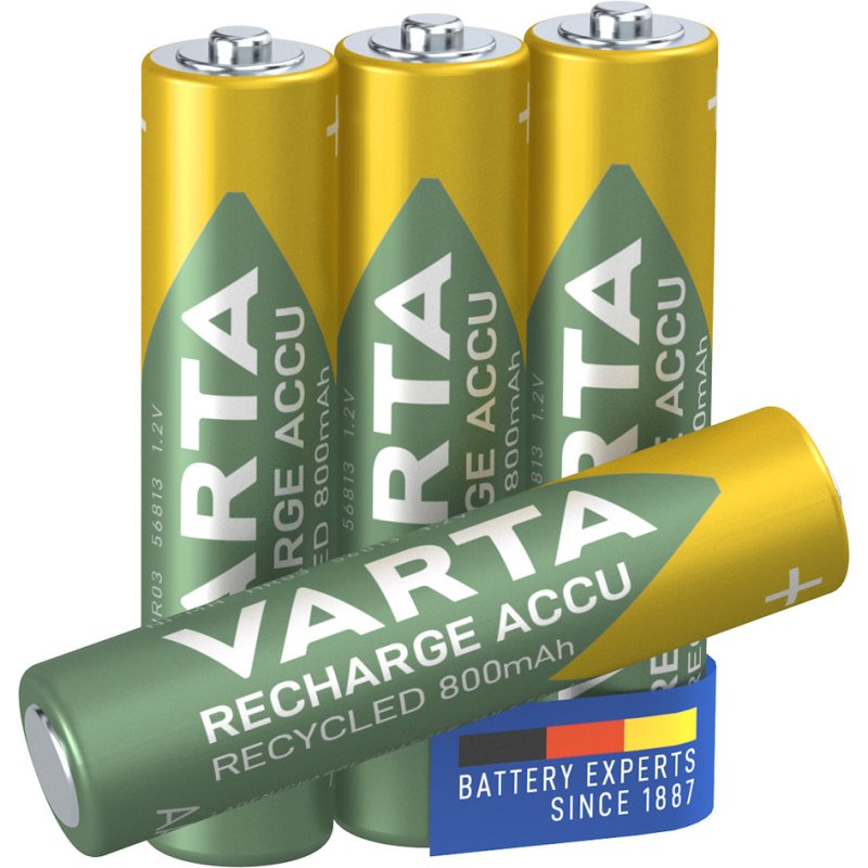 VARTA oplaadbare AAA batterijen NiMH 800 mAh, voorgeladen, 4 stuks