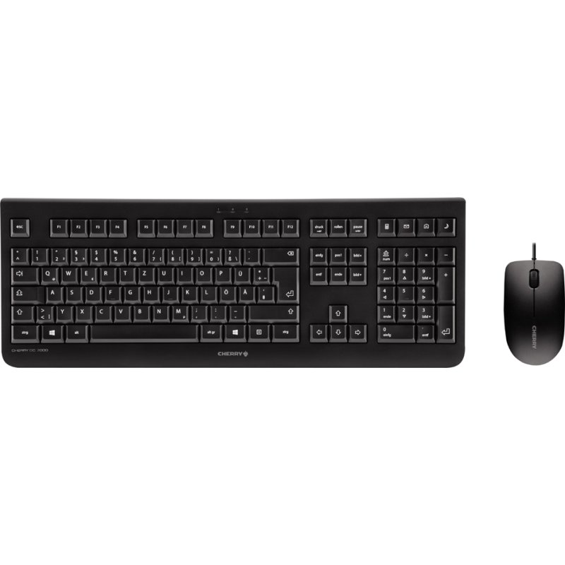 Bedrade zwarte AZERTY-toetsenbord- en muisset DC 2000 van Cherry