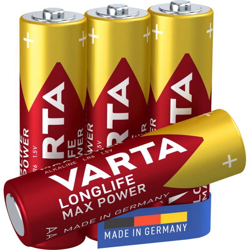 VARTA Alkaline batterijen AA Longlife Max Power (4 stuks)