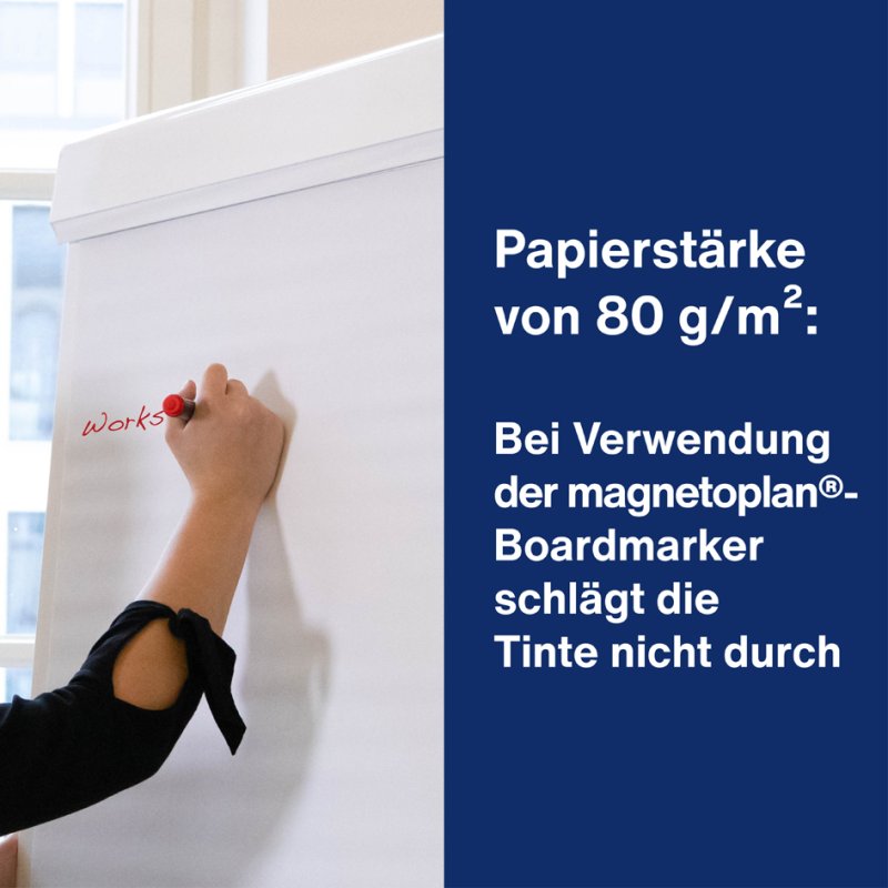 Magneetbord flipoverschrijfblok, 650 x 930 mm, vlak