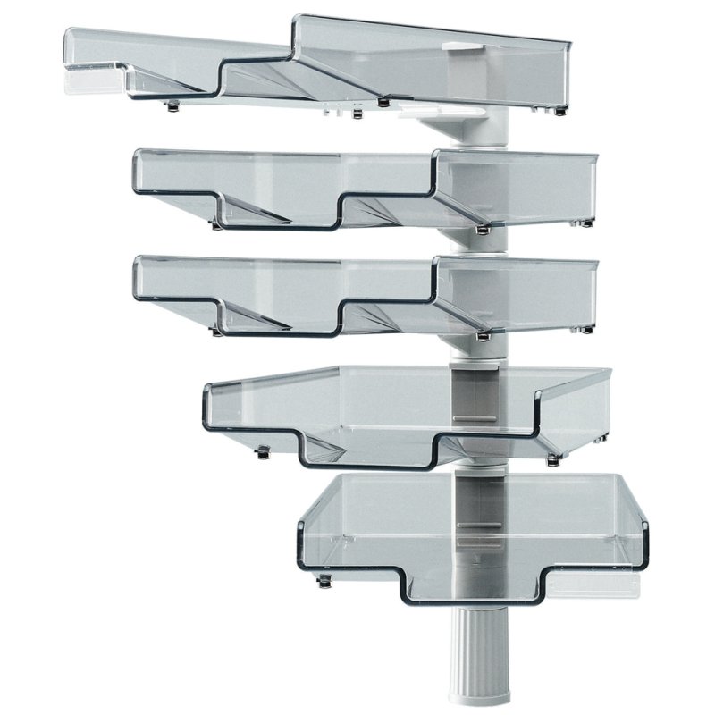 Hansa zwenkbare documenthouder met 5 bakjes, lichtgrijs