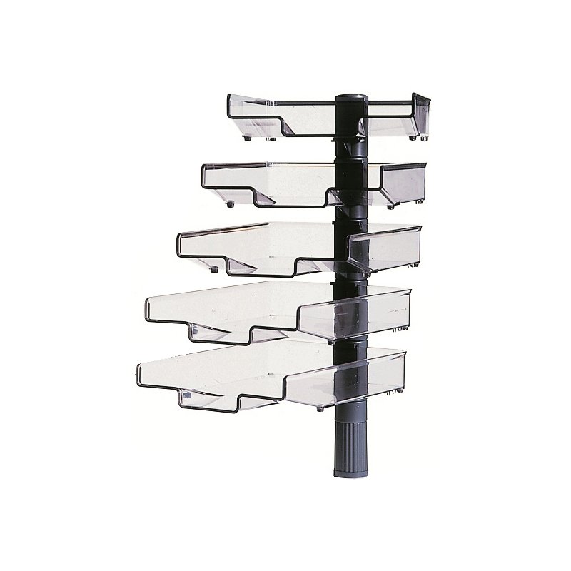 Hansa zwenkbare documenthouder met 5 bakjes, lichtgrijs