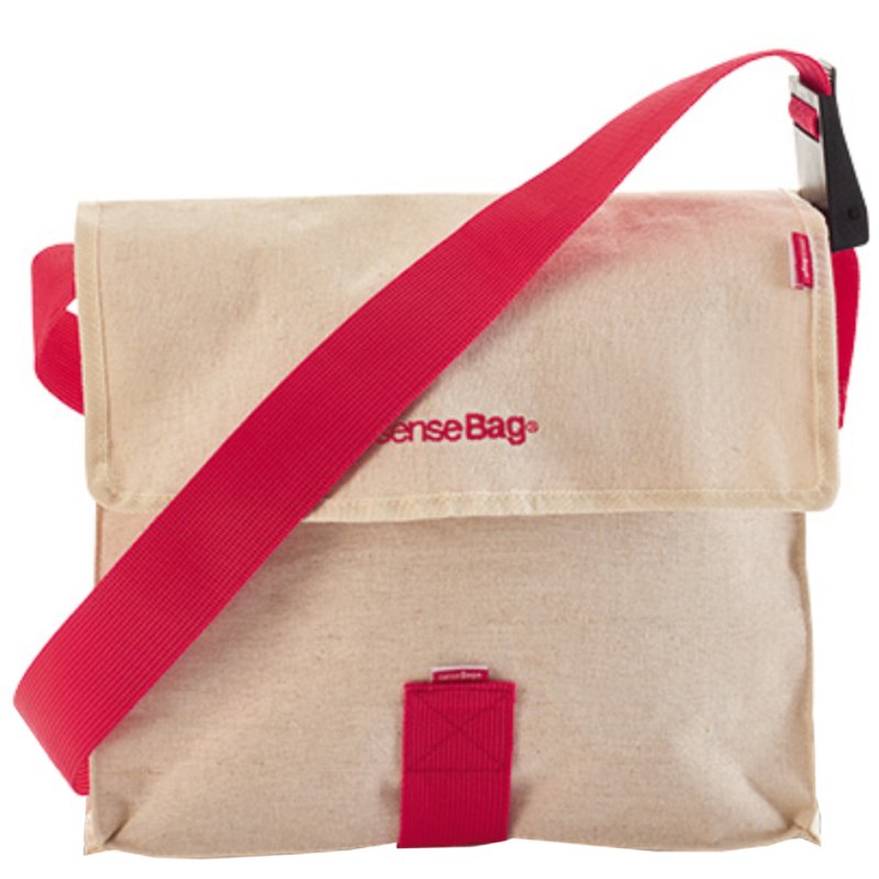 Gevlochten schoudertas, 'senseBag messenger tas', naturel