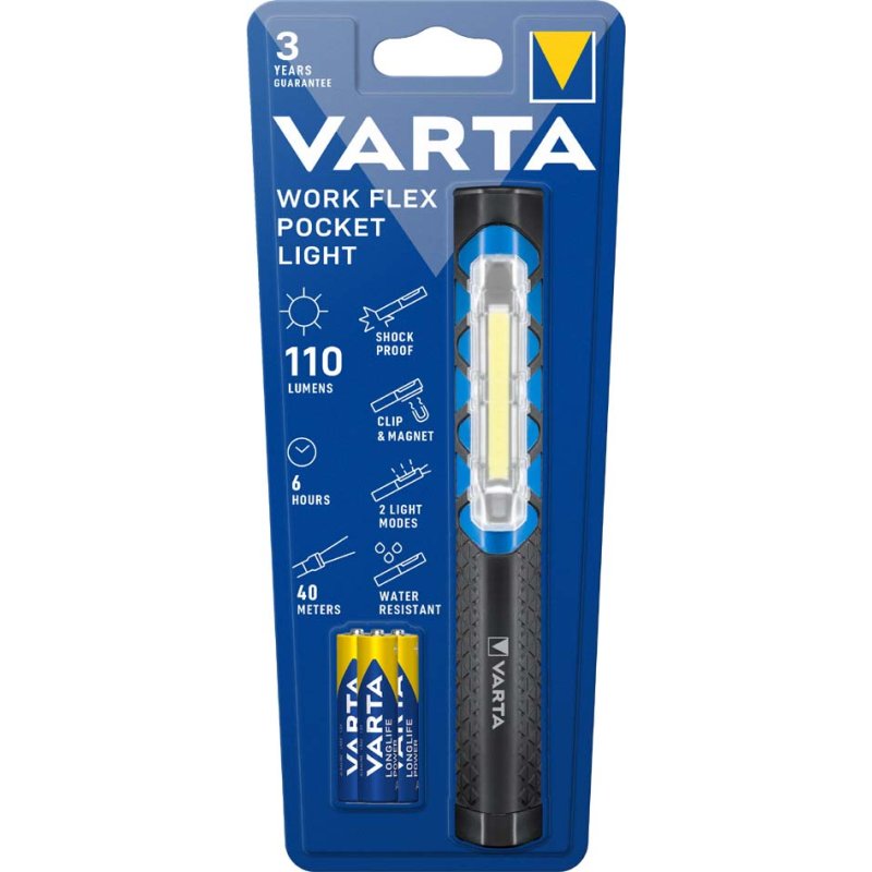 VARTA werklamp Work Flex Pocket Light, 3 AAA batterijen