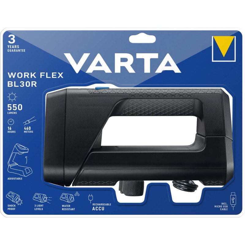 VARTA oplaadbare werklamp Work Flex BL30R met verstelbare standaard