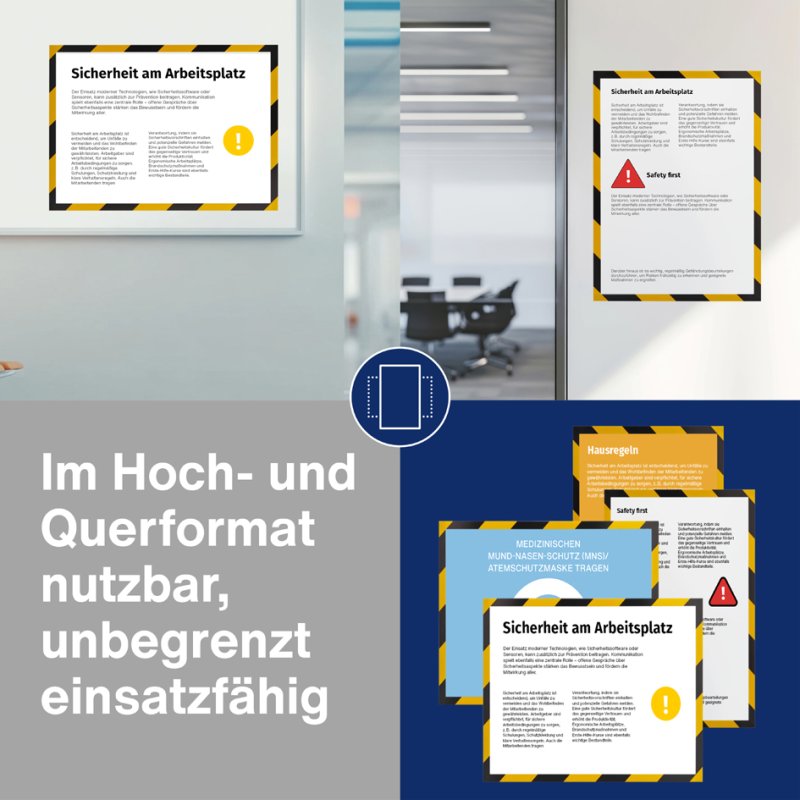 Magnetoplan magnetisch documenthouder Safety A4, rood/wit