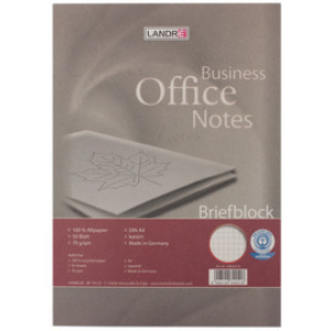 LANDRÉ briefblok gerecycled papier A4, 50 vel, 70 g/m², geruit