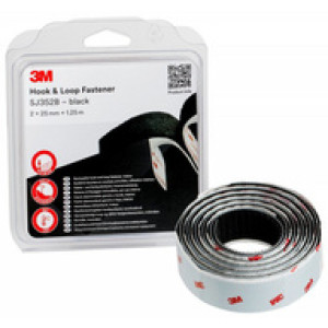 3M - Klittenband - 25 mm x 1,25 m - Zwart