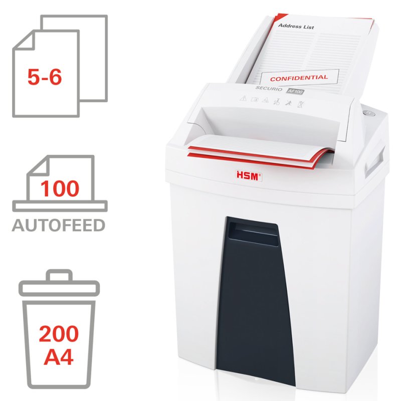 HSM SECURIO AF100 papiervernietiger automatische invoer 4x25mm P-4