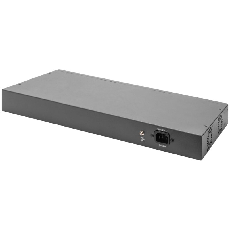 19" Gigabitnetwerkverdeler, beheerd, 2 uplinks, 24 poorten