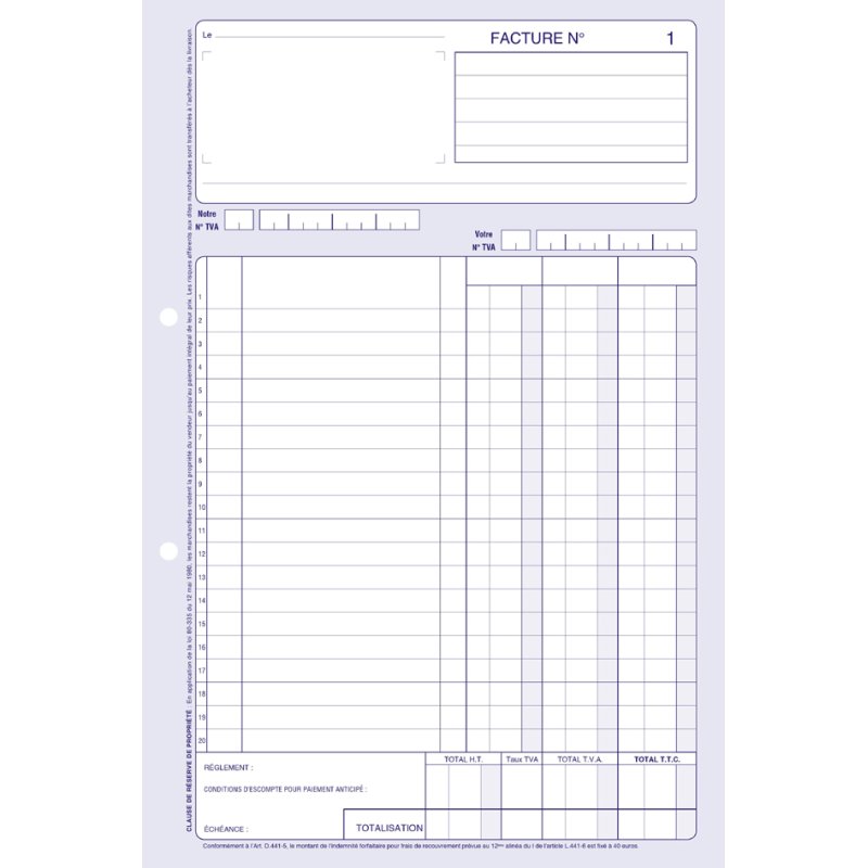 Verzamelpunt voor facturen, opgeplakt bovenaan, 210 x 140 mm