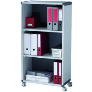 Trolley met 3 vakken voor mappen, zwart