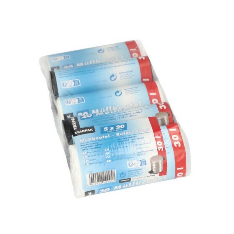 STARPAK vuilniszakken HDPE, 30 liter, kleurenmix