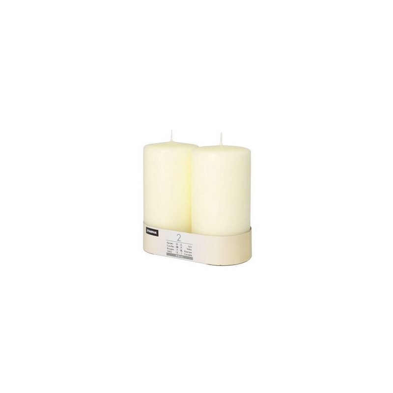 Staafkaars 'Ivoorkleurig', diameter: 80 mm.