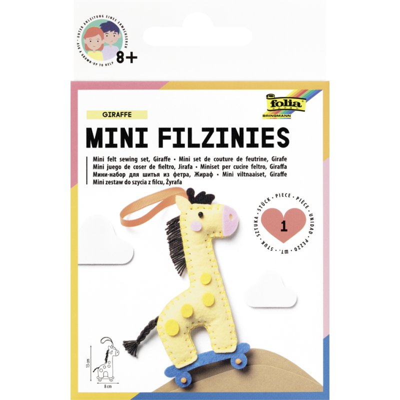 folia Mini viltfiguurtjes 'Filzinies', 15-delig, regenboog