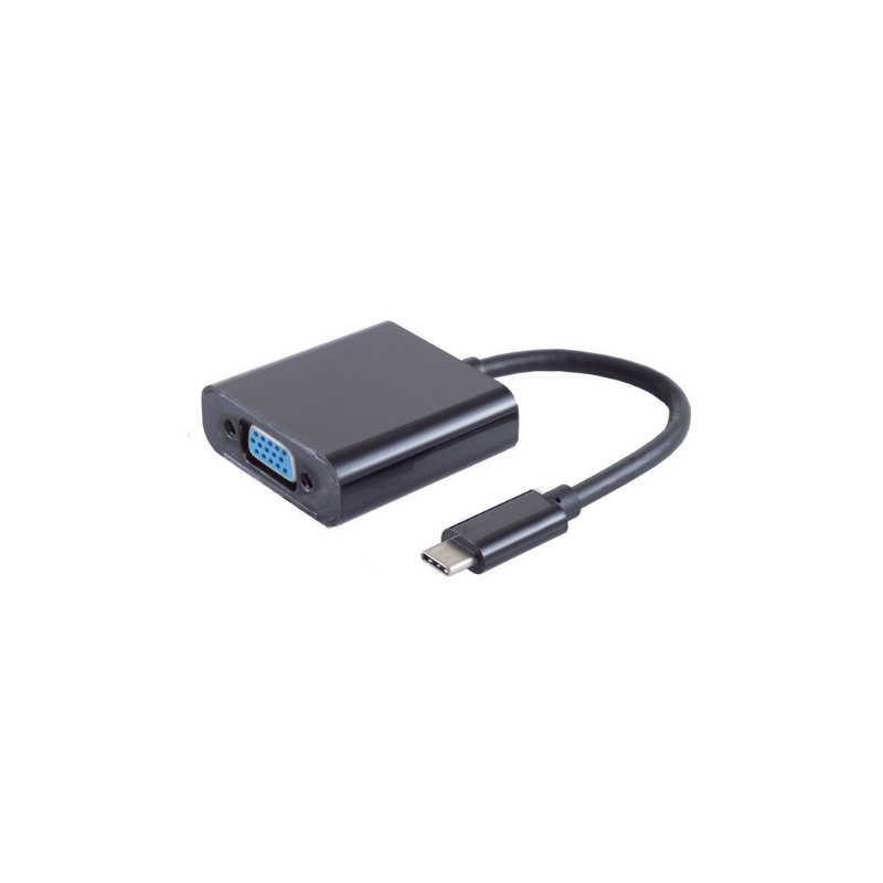 shiverpeaks USB-C naar VGA adapterkabel zwart