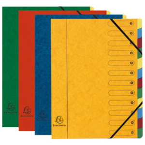 EXACOMPTA harmonicamap karton 12 vakken gekleurd A4