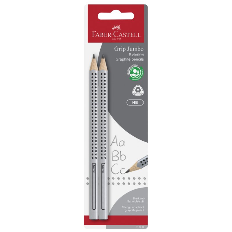 FABER-CASTELL Jumbo GRIP potlood, driehoekig, 2 stuks