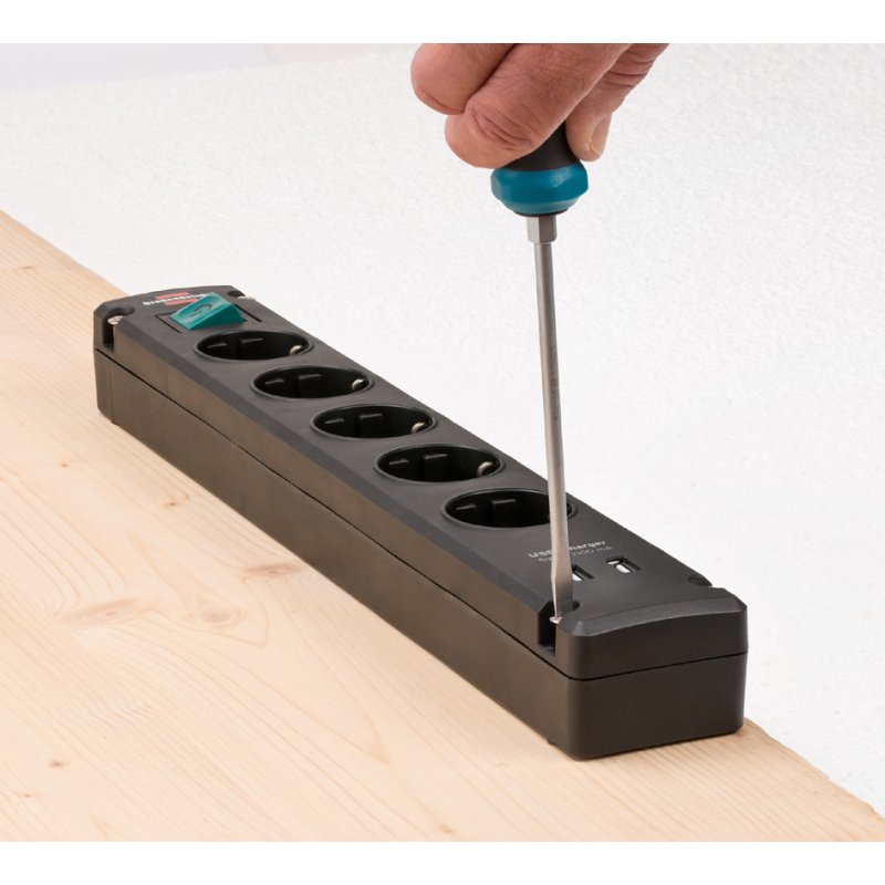 Brennenstuhl Stekkerdoos 5-voudig met USB, wit, 3m kabel