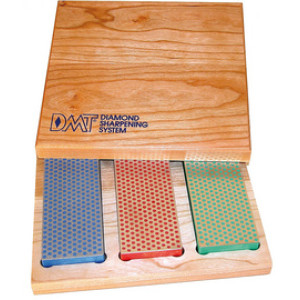 DMT diamantslijpstenen set in houten box, 3-delig, 152 x 51 x 19 mm