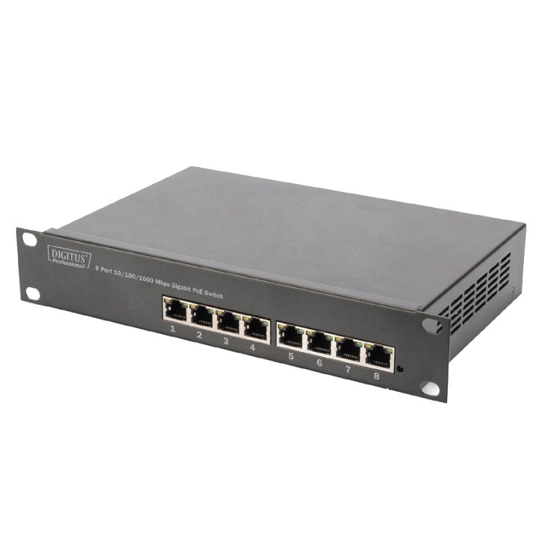 10" Gigabit Ethernet PoE-Switch, 8 poorten