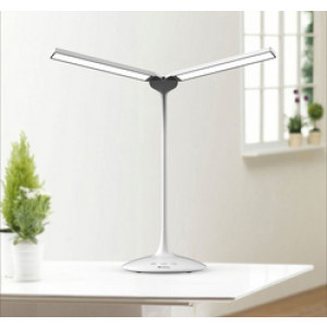 ALBA LED-bureaulamp draadloos oplaadbaar wit met verstelbare lampkoppen