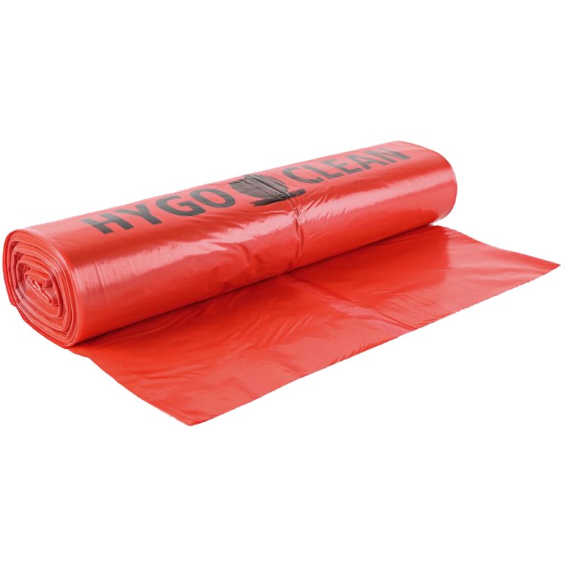 HYGOCLEAN vuilniszakken rood 120 liter LDPE 45 my, 6 rollen à 25 stuks