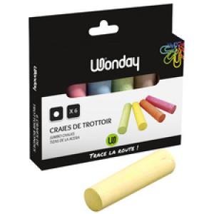 Straat-krijtstiften, doosje van 6