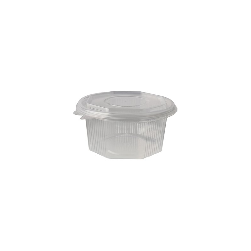 STARPAK verpakkingsbekers achthoekig met klapdeksel, 500 ml, transparant PP