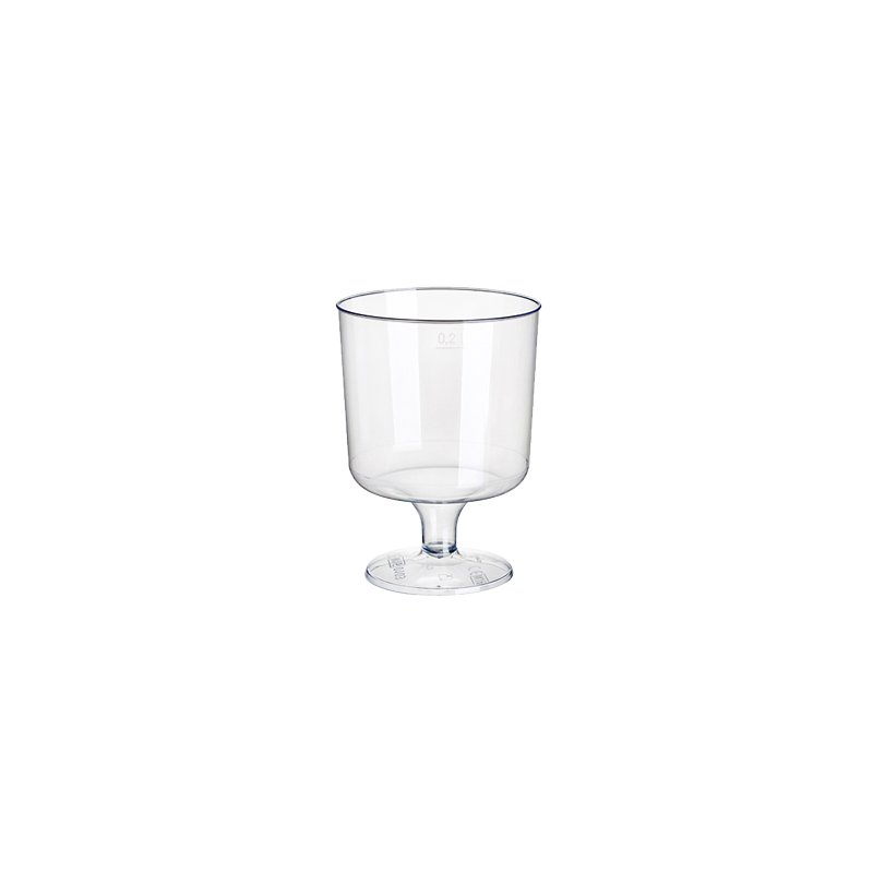 Transparant plastic rodewijnglas, 0,2 liter
