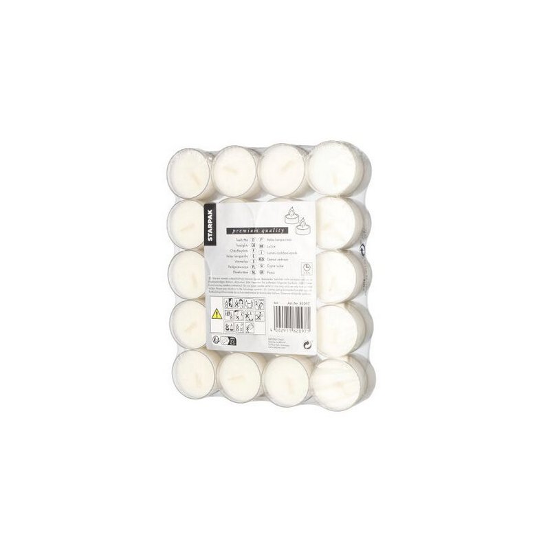 Waxinelichtjes, diameter 38 mm, wit