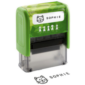 Tekststempelmachine 'Jouw Spullen Stempel', groen