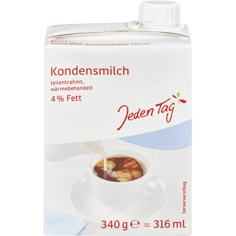 Dagelijkse halfvolle gecondenseerde melk, 4% vet