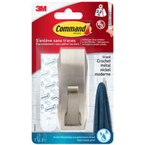 3M Command metalen haak Modern L zilver