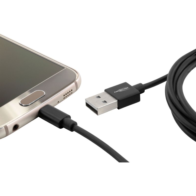 ANSMANN data- en oplaadkabel USB-A naar Micro USB-B 1,2 m