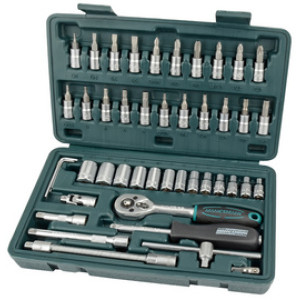 BRÜDER MANNESMANN dopsleutelset 1/4 inch, 46-delig