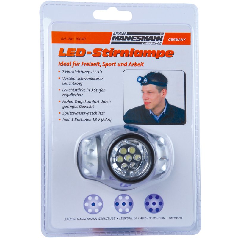 Brüder Mannesmann LED hoofdlamp zwenkbaar met 7 LEDs
