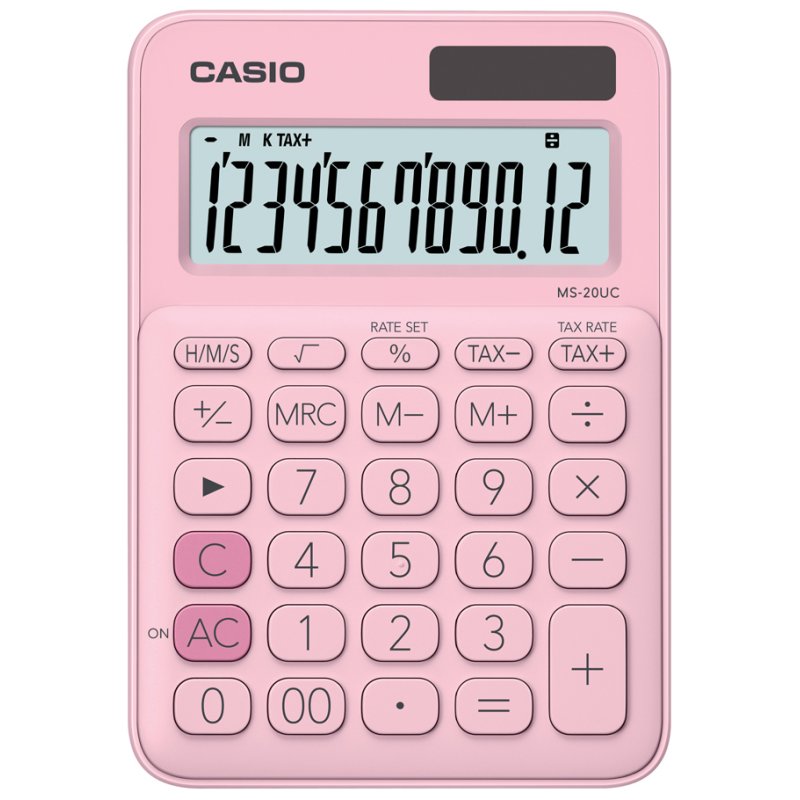 CASIO bureaurekenmachine MS-20UC-BU, 12-cijferig display, blauw