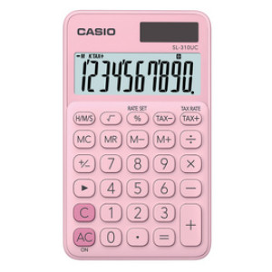 CASIO zakrekenmachine SL-310UC-PK, 10-stellig display, roze