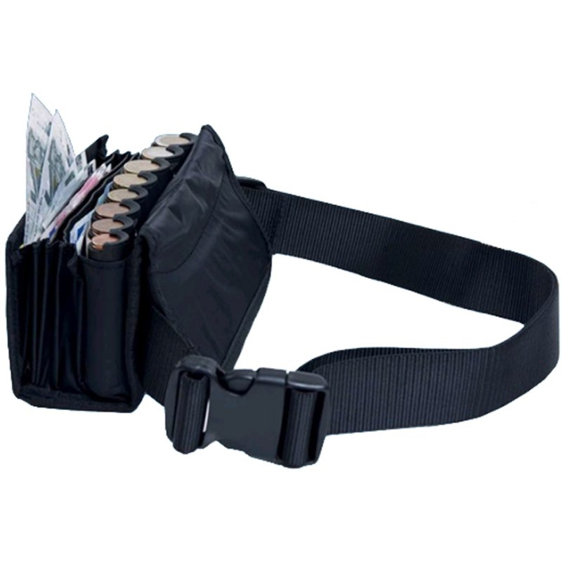 RESKAL Kellnergeldtas voor Munten & Biljetten EUROWALLET, zwart