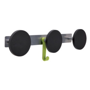 Wandkapstok 'S3', 3 haken, grijs/zwart