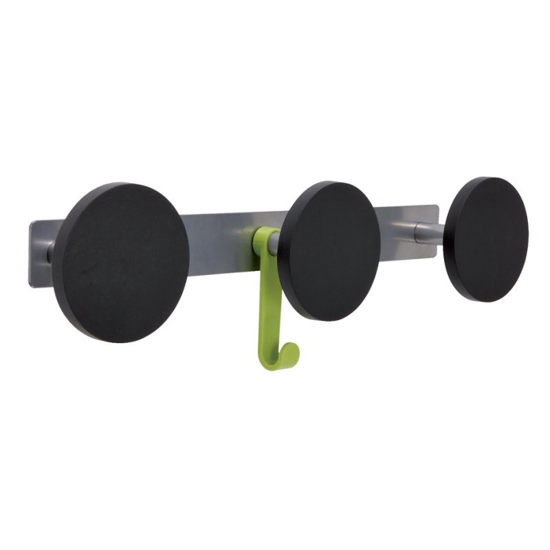 Wandkapstok 'S3', 3 haken, grijs/zwart