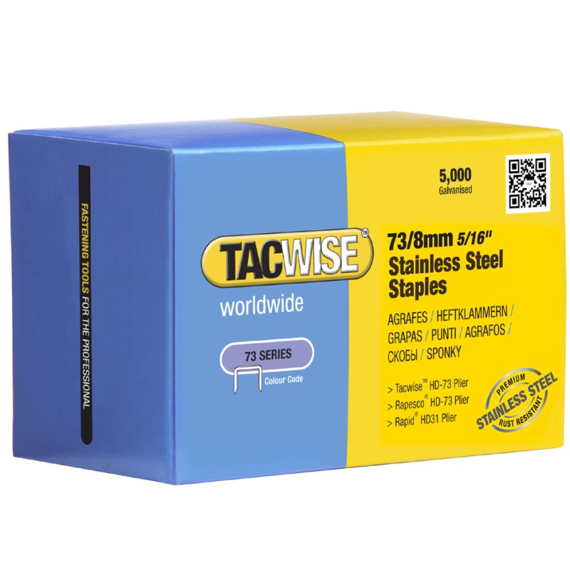 TACWISE Nietjes 73/8 mm, roestvrijstaal, 5.000 stuks