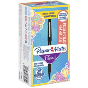 Paper Mate Flair Original viltstiften zwart, 36 stuks