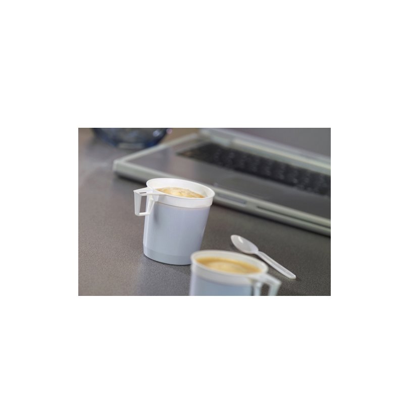 Plastic koffiebekers 0,25 liter, wit, 40 stuks